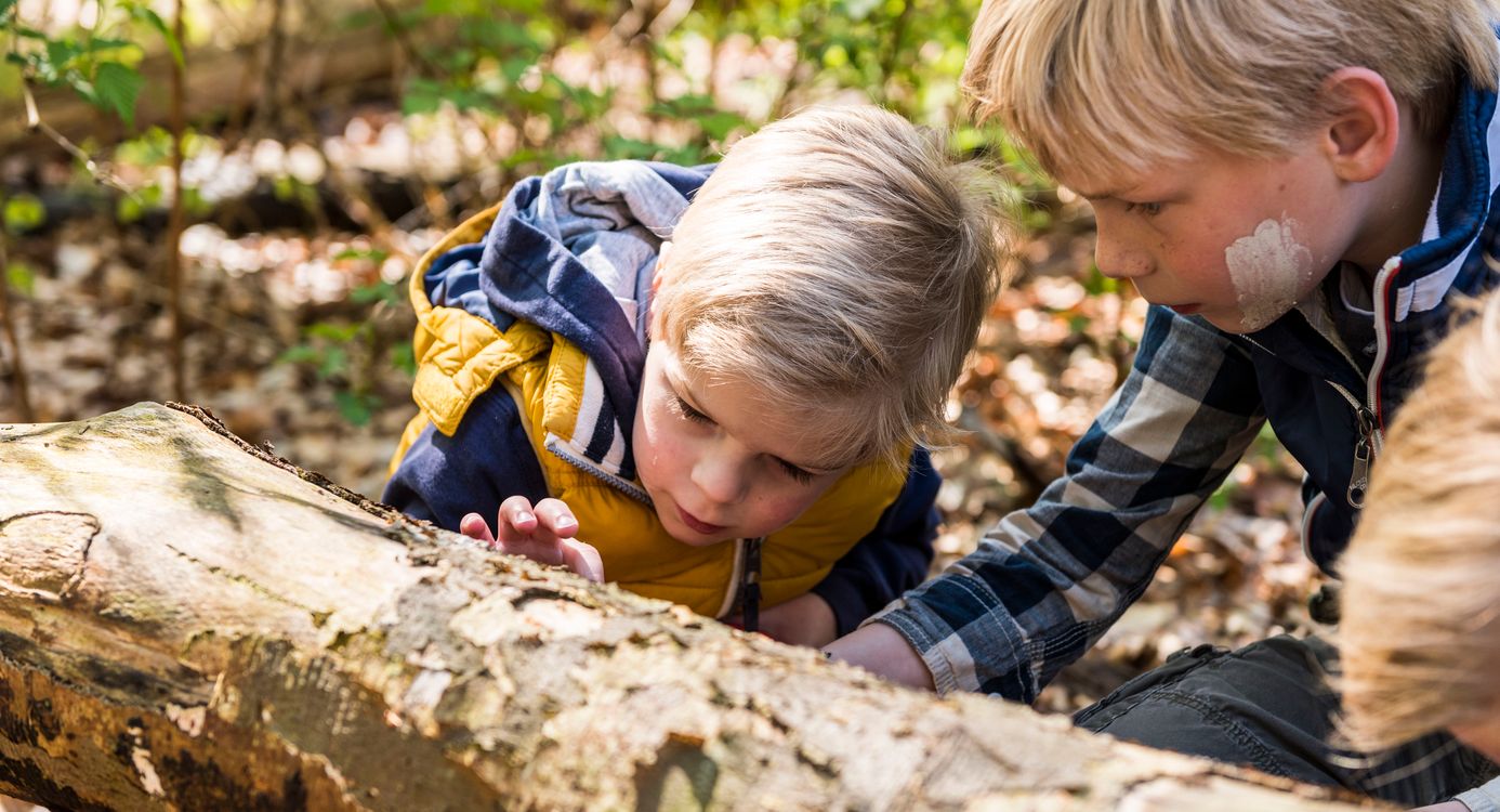 Twee kinderen vermaken zich met het lesprogramma van Gooi en Vechtstreek
