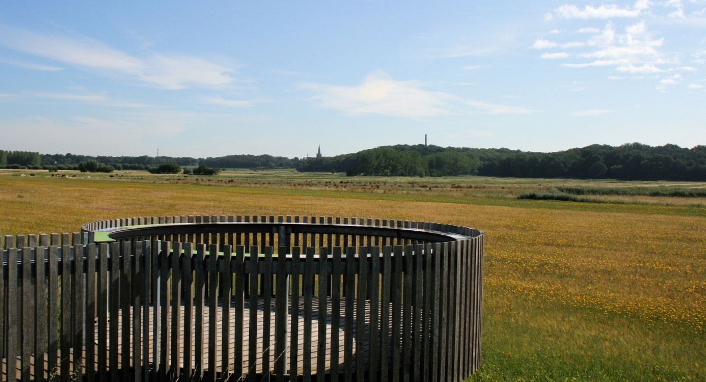 Panoramatafel in de Noordpolder van Ossendrecht met zicht op de Brabantse Wal