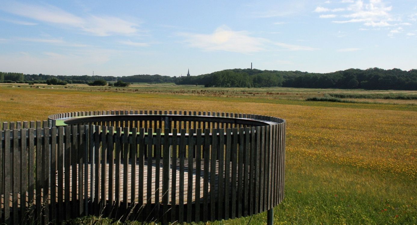 Panoramatafel in de Noordpolder van Ossendrecht met zicht op de Brabantse Wal