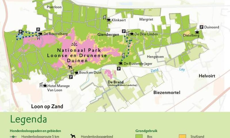 Hondenloslooproutes op de kaart