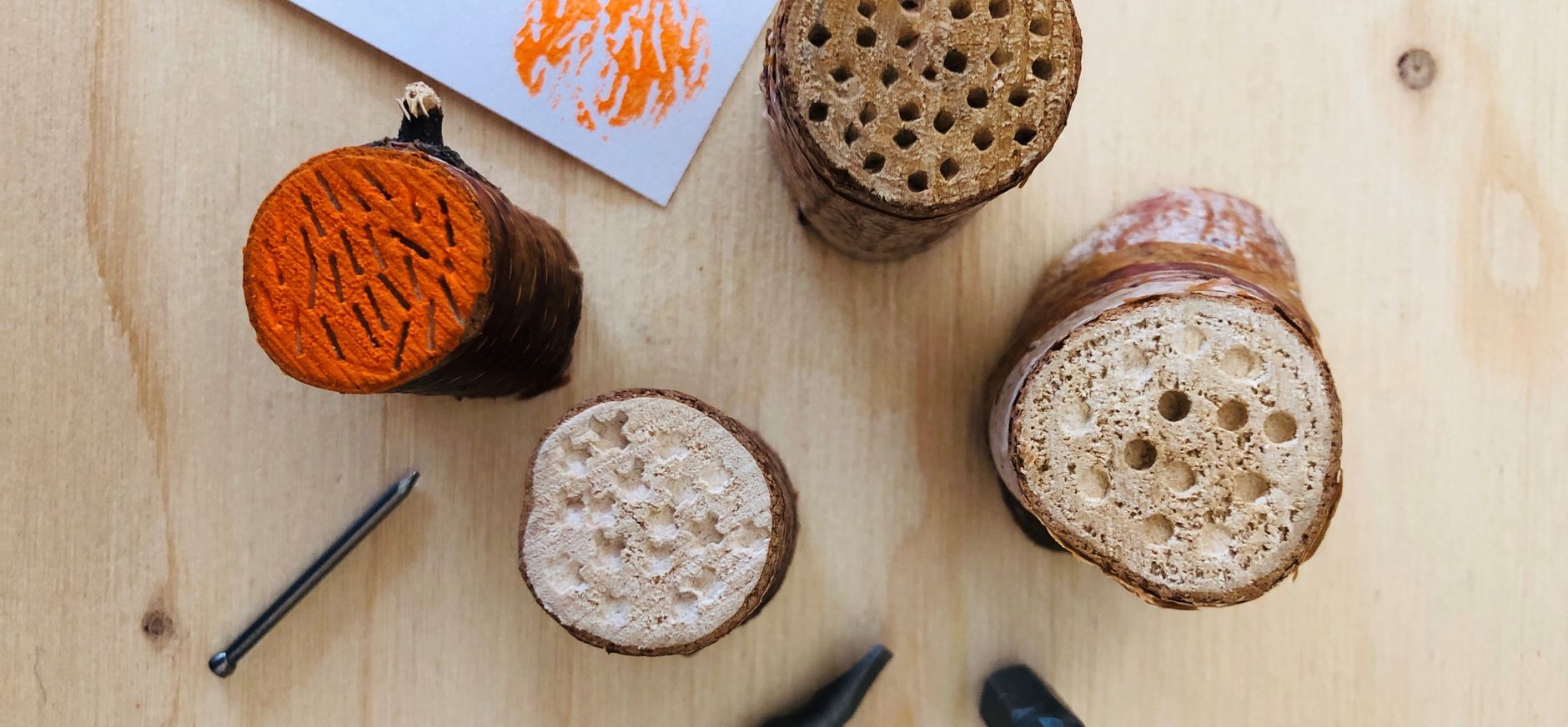 zelf stempels maken van hout