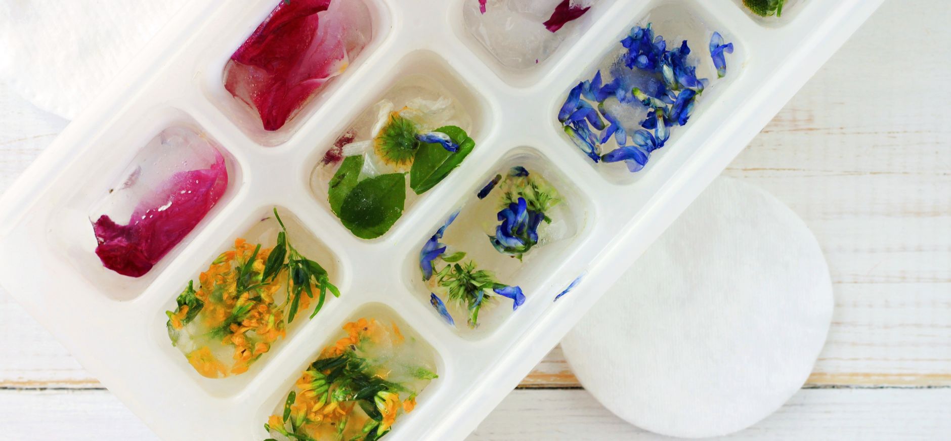 ijsblokjes maken met bloemen