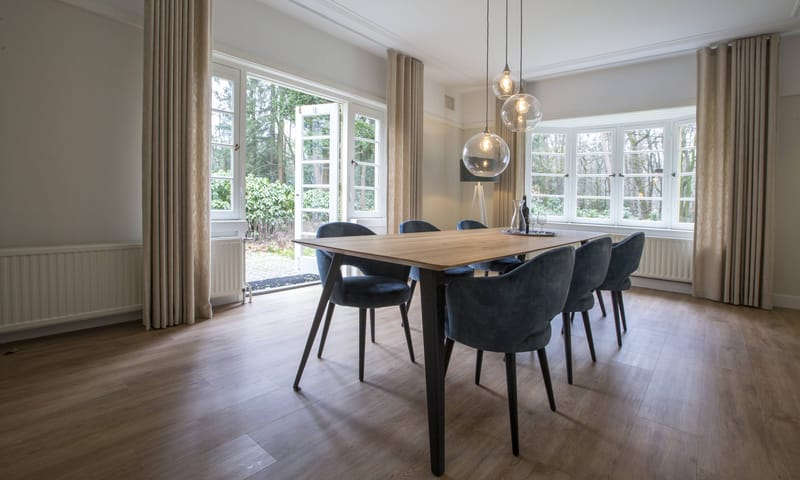 Eetkamer vakantiewoning Leuvenhof op Veluwe
