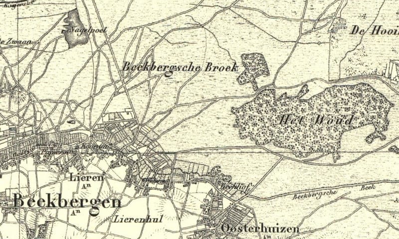 Oude kaart Beekbergerwoud