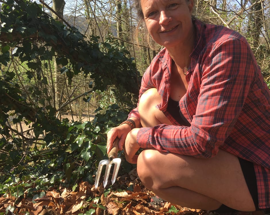 Mathiska in haar tuin