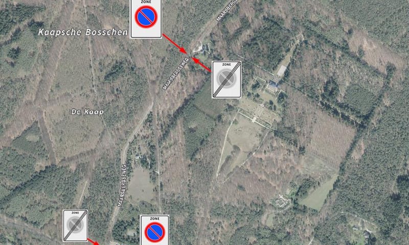 Locatie parkeerverbod Maarsbergseweg in Doorn
