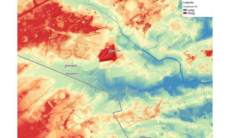 Hoogtekaart Wijffelterbroek-Kettingdijk