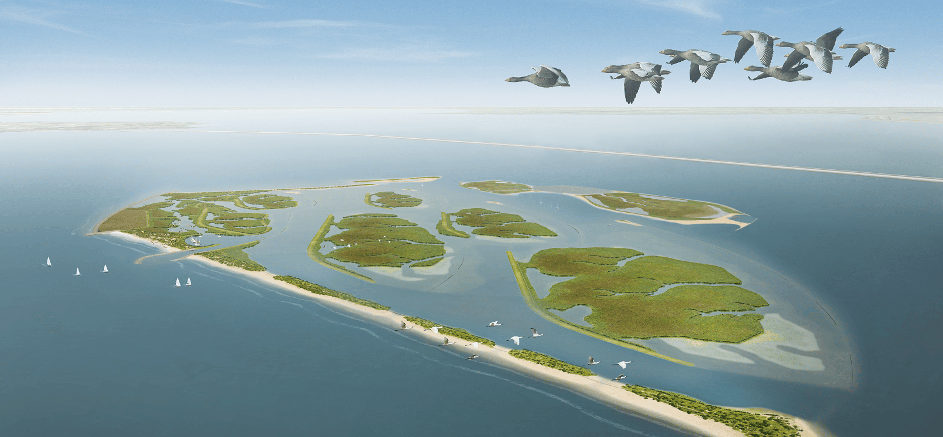 Visualisatie Marker Wadden - ontwerp Boskalis
