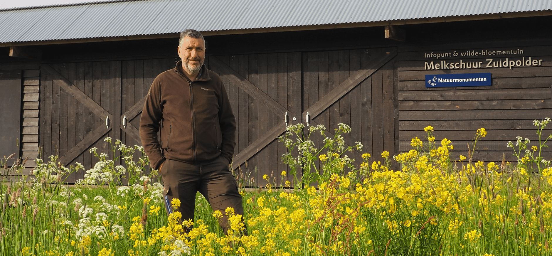 Boswachter Maurice Kruk voor Melkschuur Zuidpolder