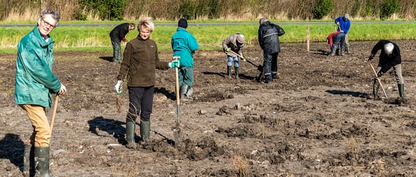 Werkdag vrijwilligers  Melkschuur Zuidpolder hooien van de heuvels 3