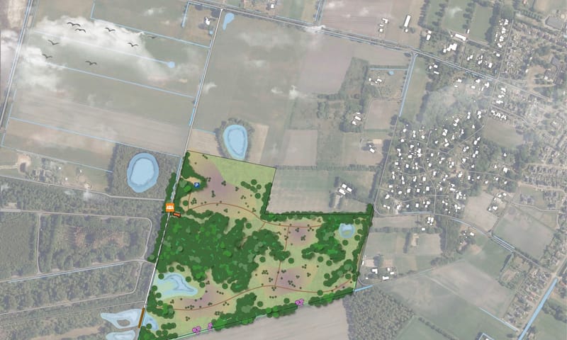 Schets natuurbegraafplaats Mantingerveld