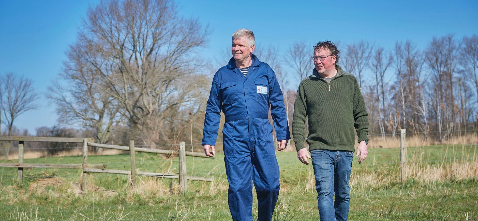 Boer Johan Muskens en coördinator Natbuurbeheer Jan Quik
