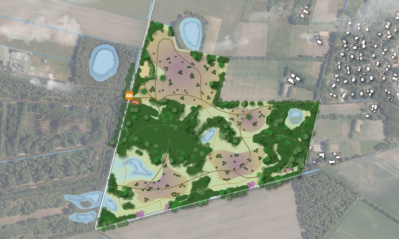 Schets natuurbegraafplaats Mantingerveld