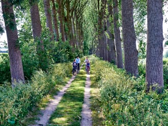 Fietsen over de bloemdijken