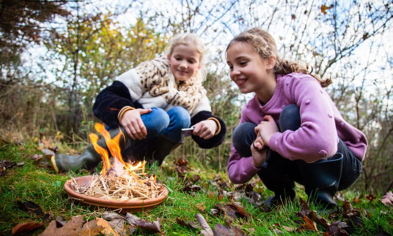 Vuur maken op Wilde Buitendag