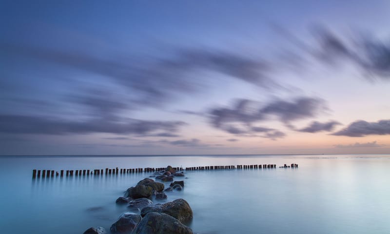 Zeegezicht gemaakt met lange sluitertijd