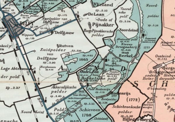 polderkaart 1910 Maas en IJ
