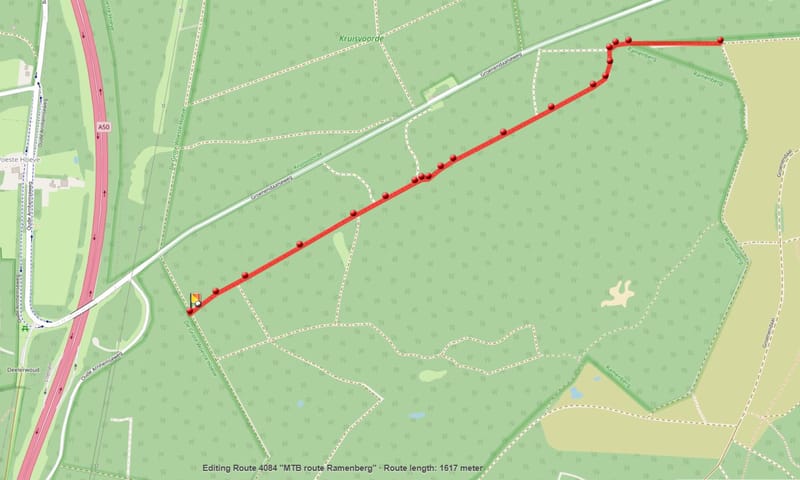 Gewijzigde MTB-verbindingsroute Ramenberg