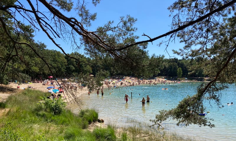 Het Blauwe Meer Zwemplas Blauwe Meer met bomen