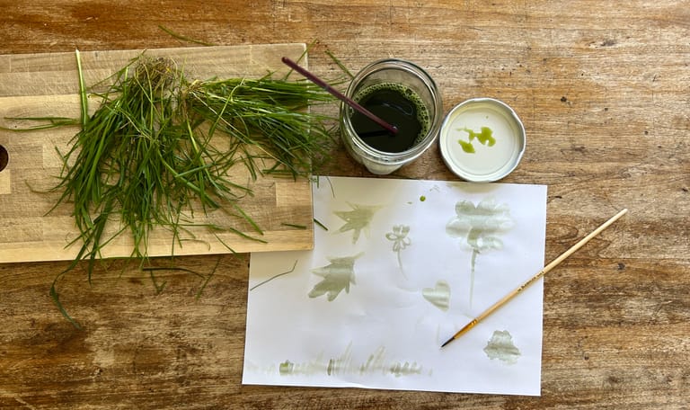 Verven met gras