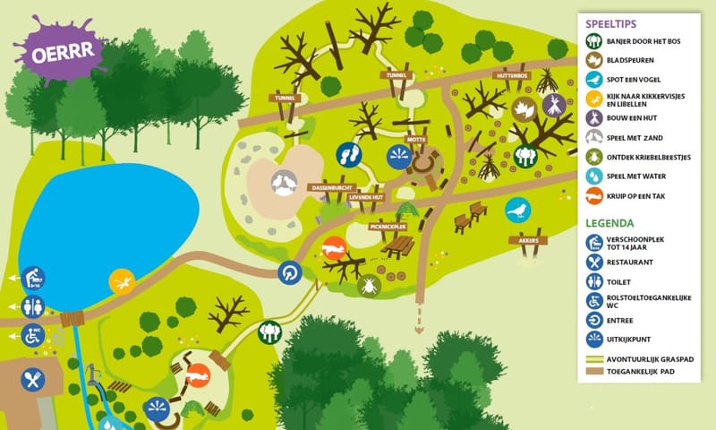 plattegrond speelnatuur van OERRR Bergherbos