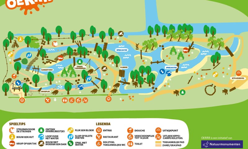 Plattegrond Speelnatuur van OERRR Belevenisboerderij Schieveen