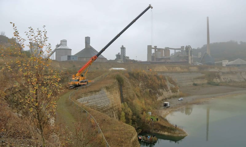 Optakelen pomp ENCI-groeve