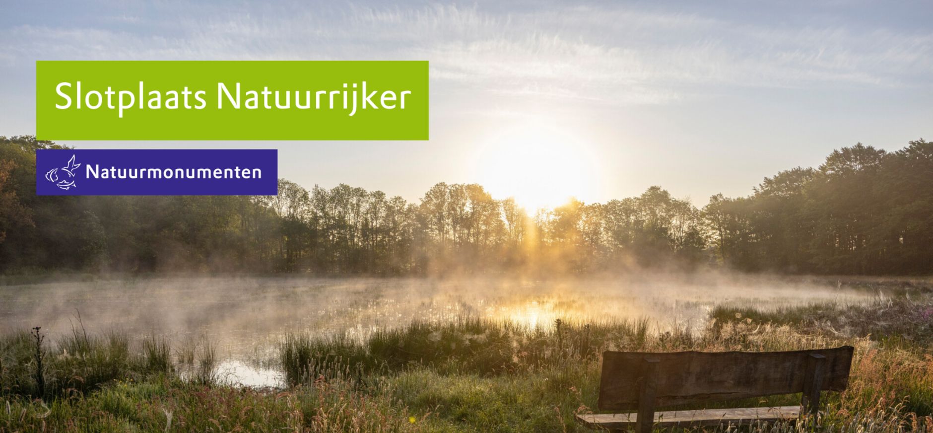 Slotplaats Natuurrijker Foto van de poel langs de Zwarte Singel met opkomende zon op de achtergrond