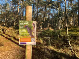 Borden in de Leuvenumse Bossen kondigen de wijzigingen aan