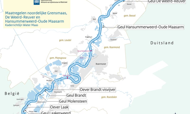kaart KRW maatregelen Maasgouw