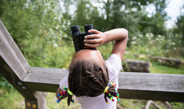 Kind aan het vogelen