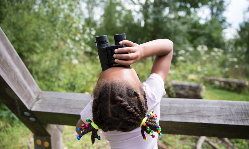 Kind aan het vogelen