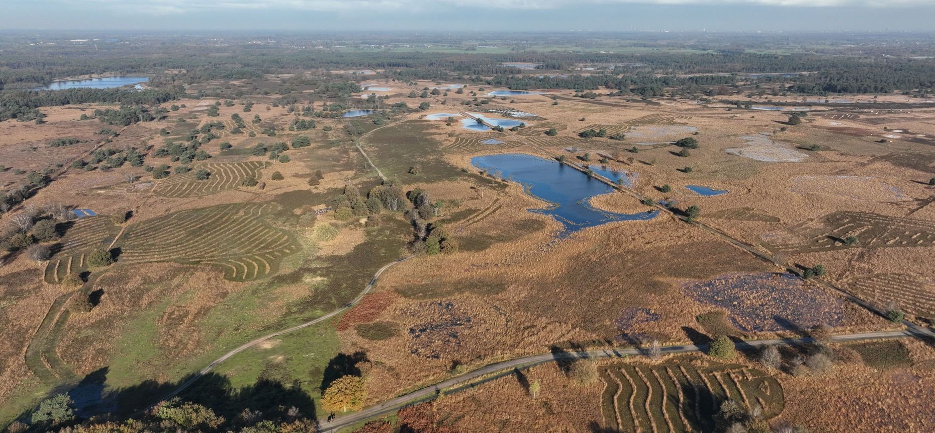 Luchtfoto van de Kampina
