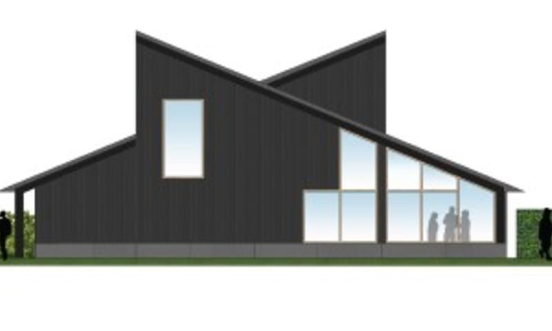 Zuidgevel horecagebouw De Onlanderij Zuidgevel horecagebouw De Onlanderij