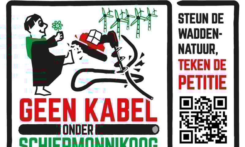 Geen kabel onder Schiermonnikoog Geen kabel onder Schiermonnikoog