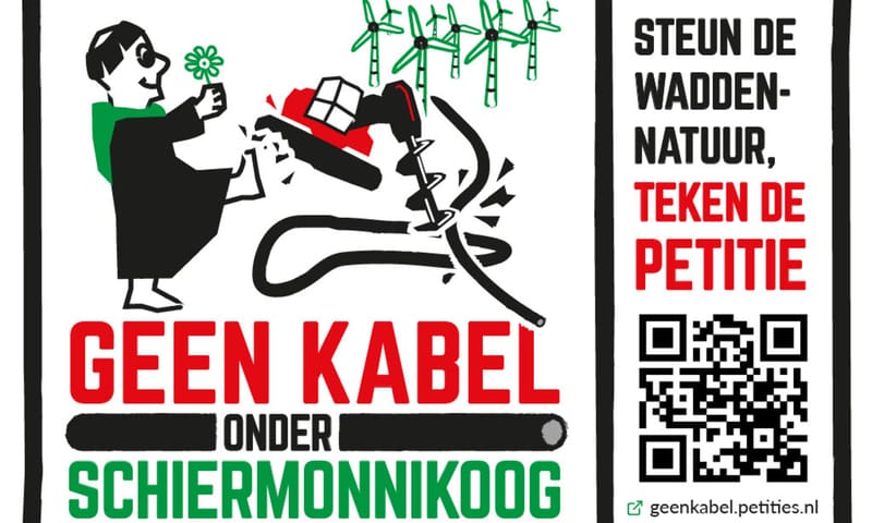 Geen kabel onder Schiermonnikoog Geen kabel onder Schiermonnikoog