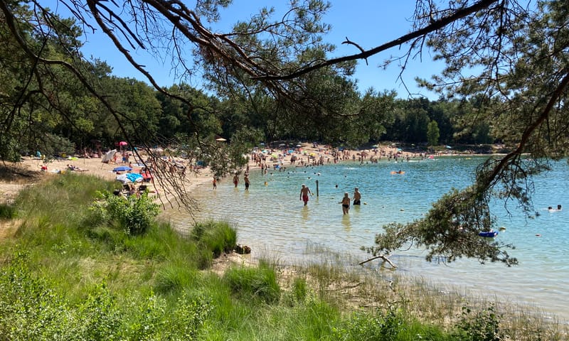 Zwempret in het water Blauwe Meer