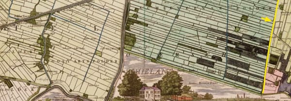 Kruikius-kaart uit 1712 Oude Bovendijk