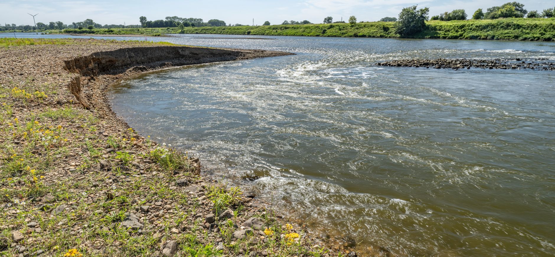 Maas als grindrivier bij Meers en Maasband