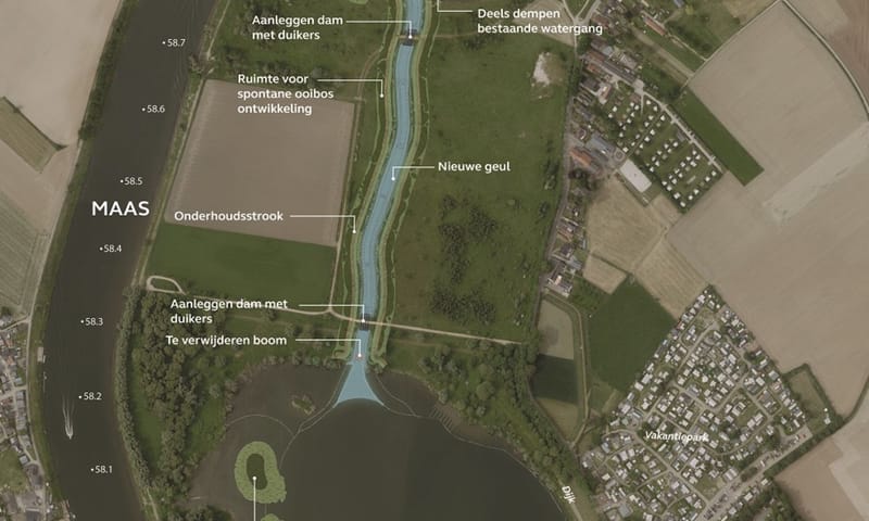 Illustratie geul bij Dilkensplas - RWS