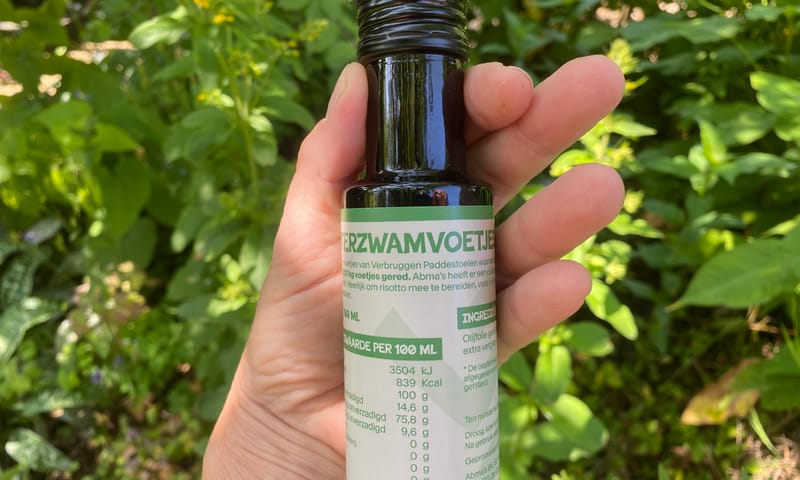 flesje oesterzwamvoetjesolie