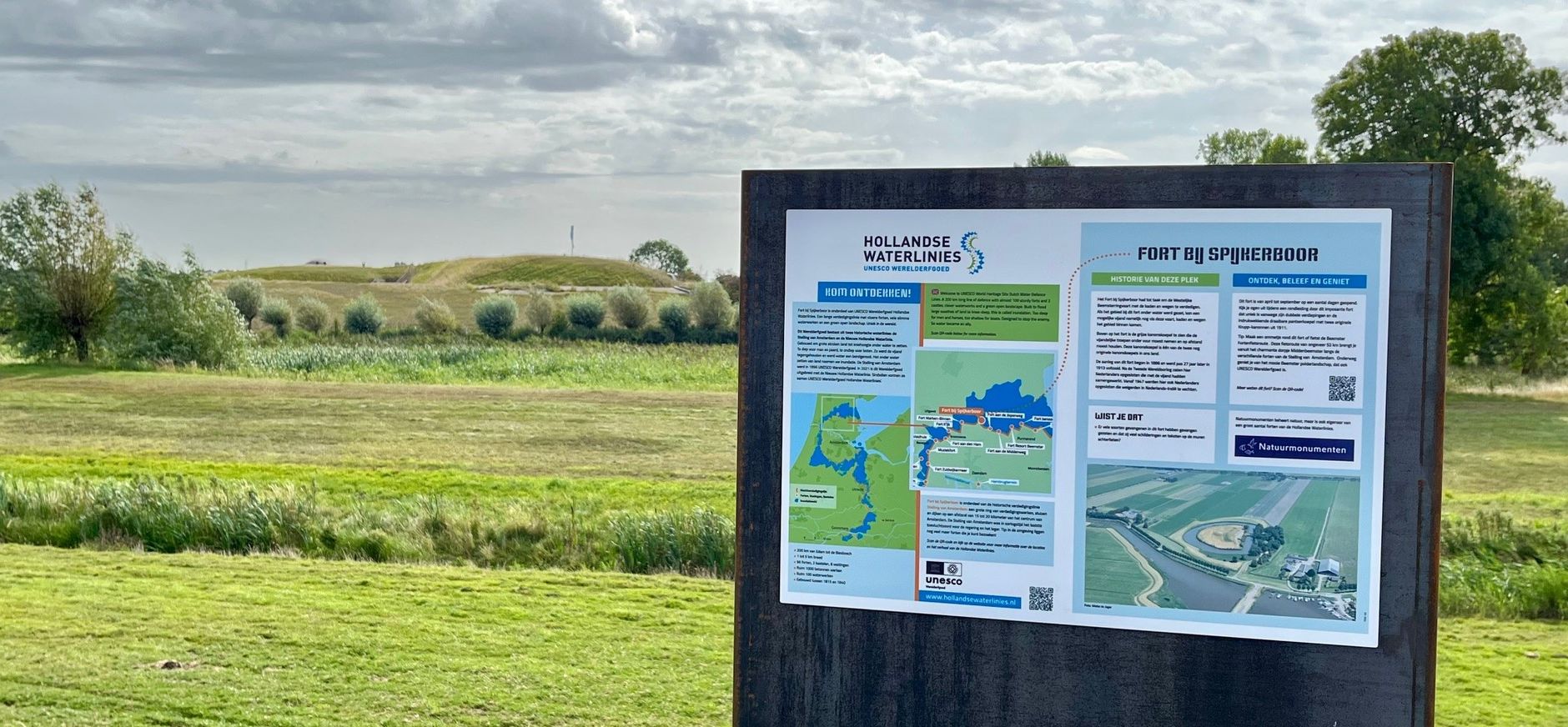 Fort bij Spijkerboor krijgt nieuw informatiepaneel over Hollandse Waterlinies