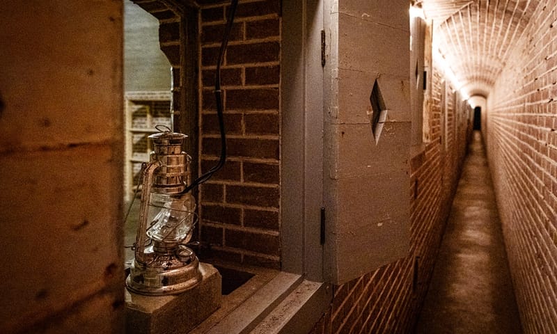 Lichtgang van de kazerne van Fort bij Abcoude Lichtgang van de kazerne van Fort bij Abcoude