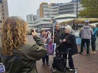 Verkiezingsactie in Rotterdam