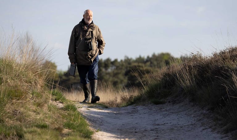 Arend van Dijk op één van zijn vele telrondes