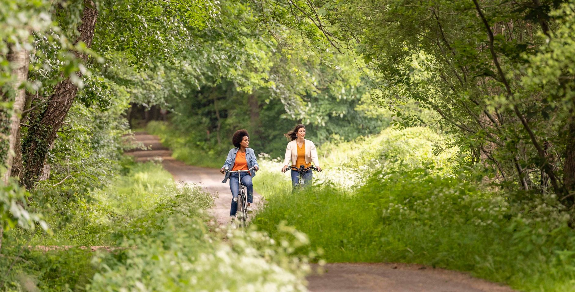 Fietsen door het bos