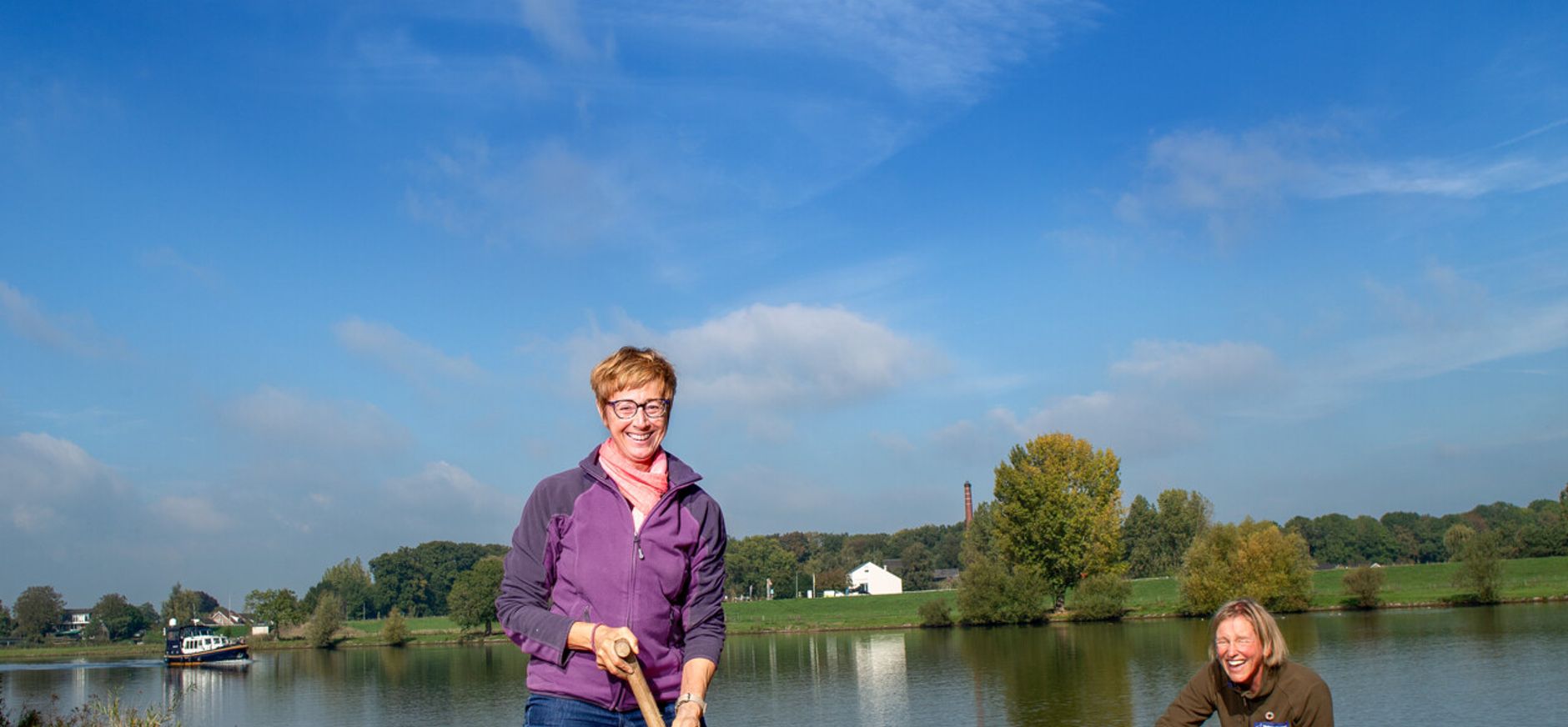 Marlies lachend in beeld