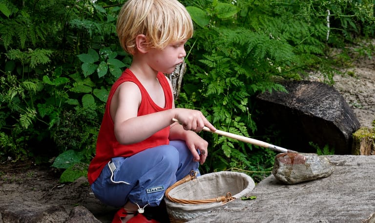 Buiten schilderen met water OERRR