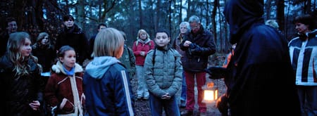 nachtwachter met lantaarn