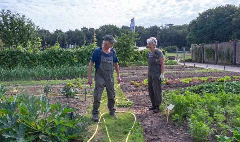 werken in de moestuin Mookerheide Moestuin op Landgoed Mookerheide